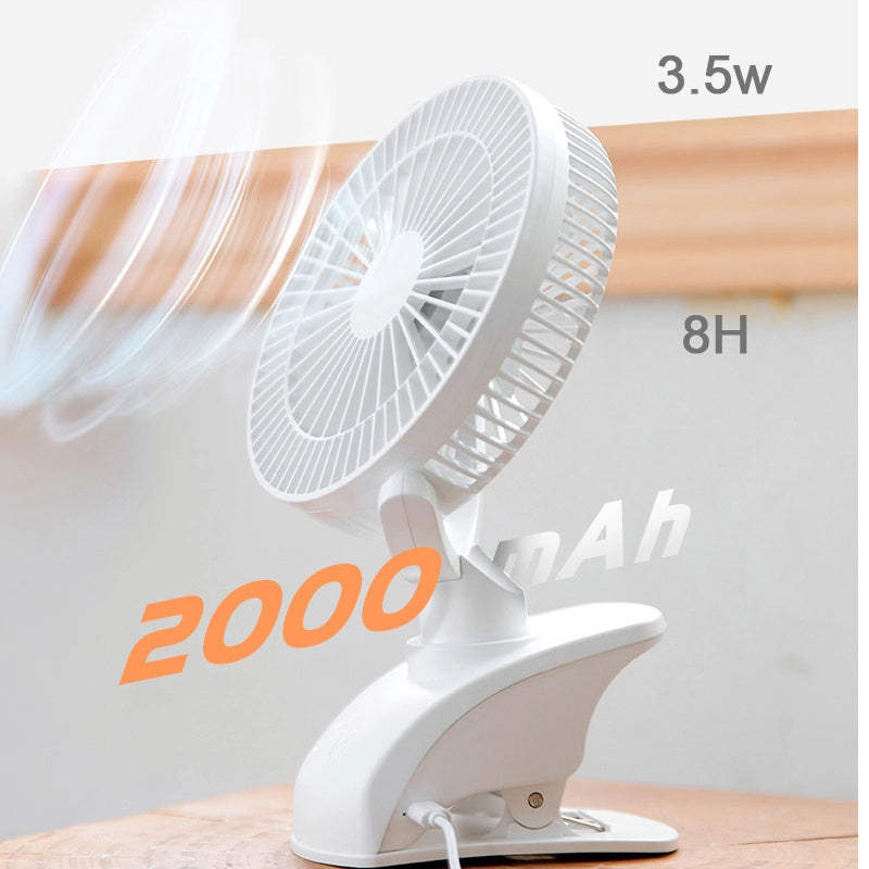 FRESH AIR™ DESK CLIP FAN AUTOMATIC SHAKING RECHARGEABLE WITH USB