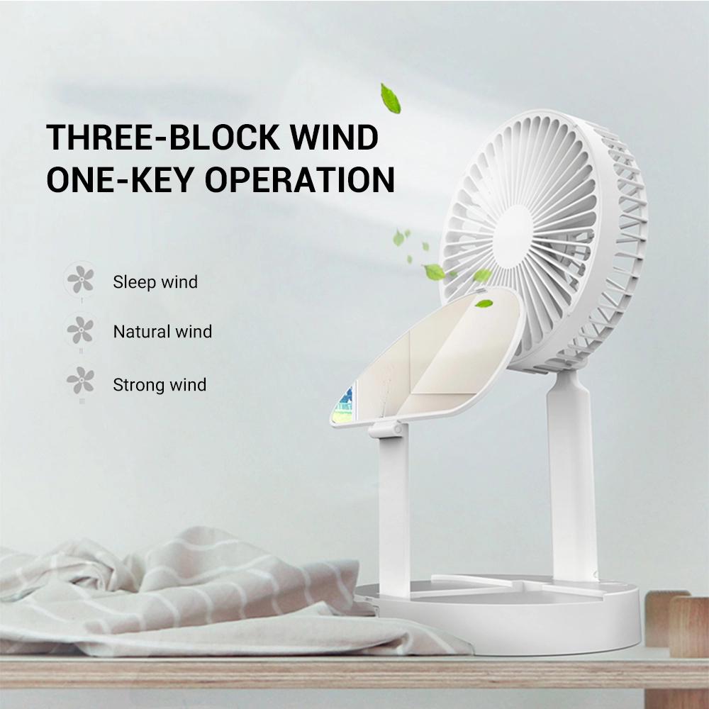 FOLDING FAN WITH BEAUTY MIRROR AND HUMIDIFIER